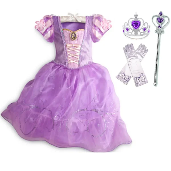 Children Princess Costume Party Fancy Flower Vestido New 2024 Christmas Birthday Carnival Dress Up Rapunzel Belle Disguise Frock - Image 5