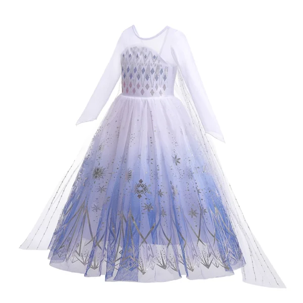 Disney Frozen 2 Cosplay Costumes for Girls Anna & Elsa Princess Snow Queen Long Dresses Halloween Party Carnival Clothes Vestido - Image 2