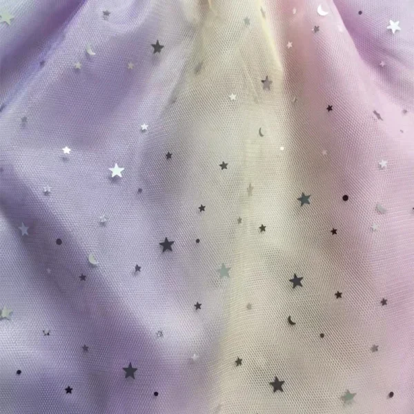 Girl Dress Children's Cartoon Mesh Star Princess Dress Kids Flying Sleeve Skirt + headwear 2pcs - Image 6