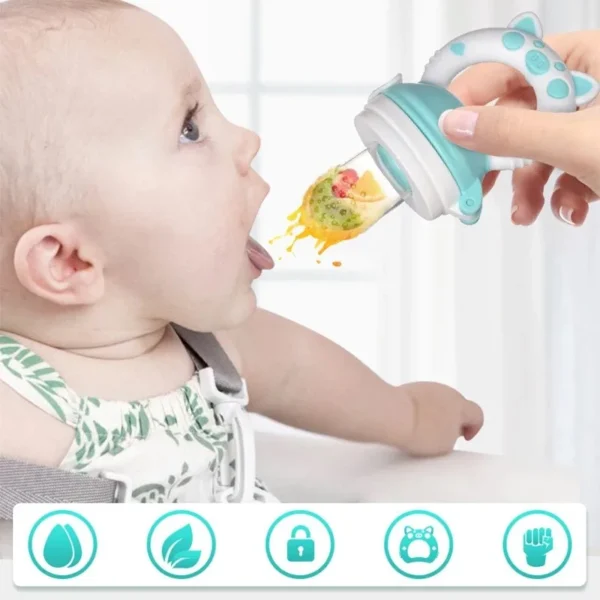 Baby Food Feeding Spoon Juice Extractor Fruit Feeder Pacifier Baby Feeding Bottle Silicone Gum Fruit Vegetable Bite Eat Feeder - Image 2