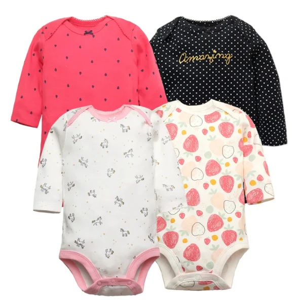 Spring Autumn Baby Bodysuits 3/4/5PCS Long Sleeve Baby Boy Girl Clothes 100% Cotton Newborn Body Infant 0-24Month Bebe Jumpsuit - Image 4
