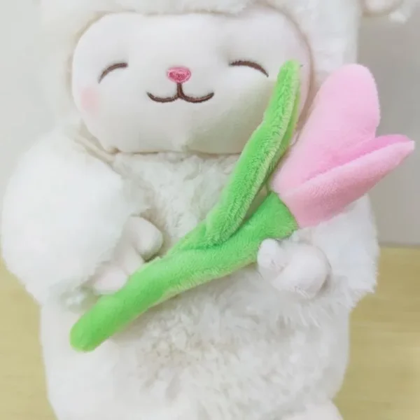 Kawaii Sheep Cute Soft Sweet Lovely Stuffed Animal Look Doll Pink Tulip White Plushie Birthday Festival Gifts For Children Kids - Image 6