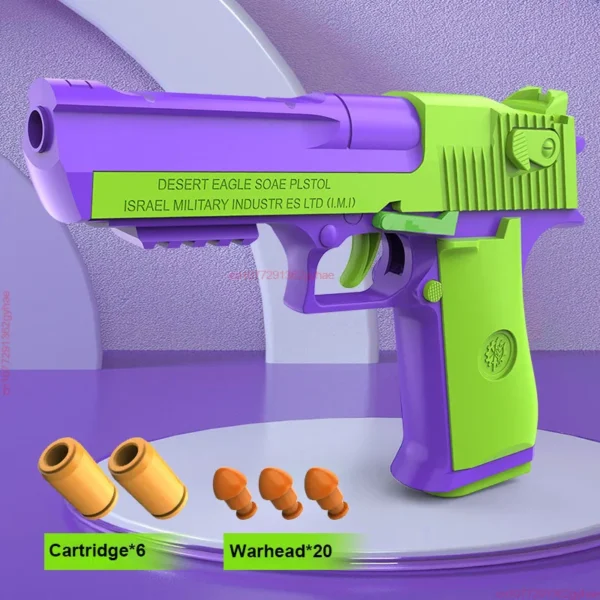 Desert Eagle Radis Gun Jouets de décompression, Pistolet 2011, Lancer continu, Coquille Africconflicver, Lanceur revolver, Pisto - Image 4