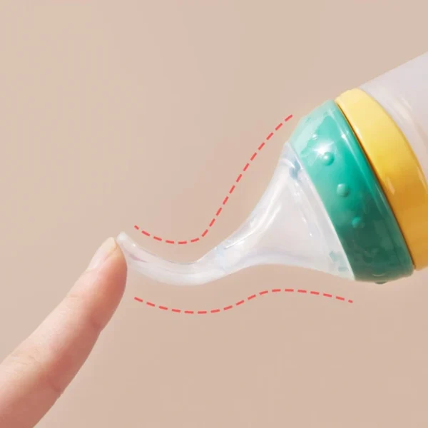 BBET BPA Free Toddlers Training Feeding Silicone Soft Tip Shape Baby Spoon Bottle Feeder - Image 6