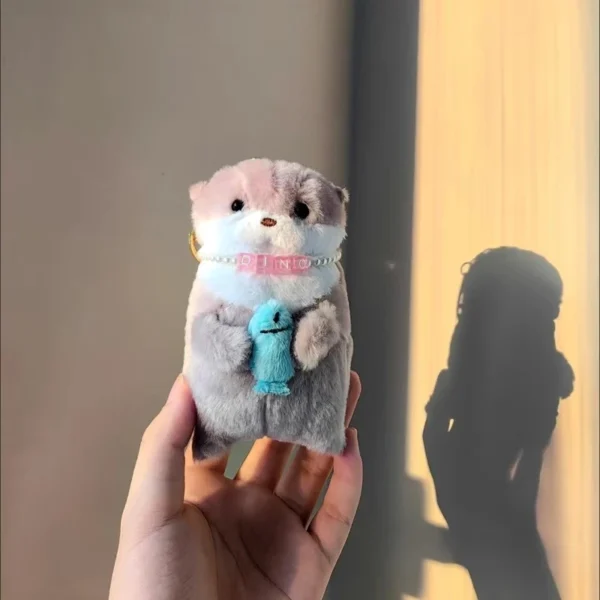 Cute Otters Holding Fish Plush Doll Keyrings Lightweight Hanging Pendant Props For School Bag Key Wallet Doll Toy Gifts 11cm - Image 6