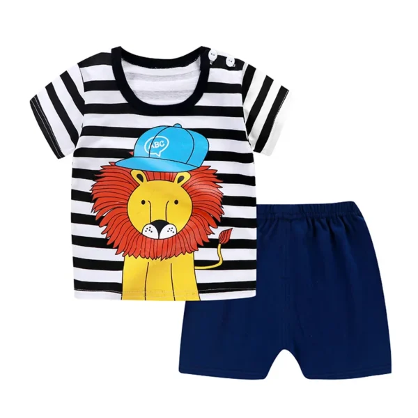 Winnie Pooh Cute Children Tracksuit Summer Clothing Cartoon Fashion Baby Boys Short Sleeved Suit T-shirt + Shorts 2piece Set - Image 5