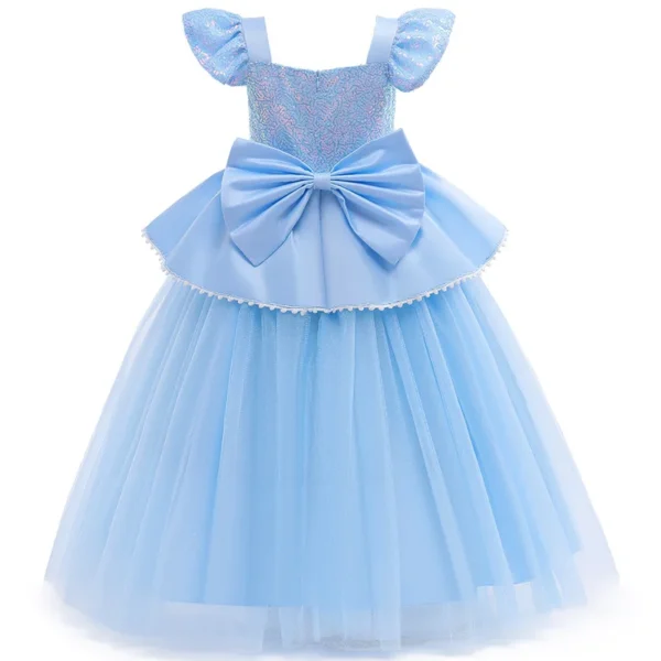 Cinderella Cosplay Costume Kids Clothes for Girls Sequins Princess Dress with Crown Gloves Birthday Party Ball Gown 3-10 Years - Image 6