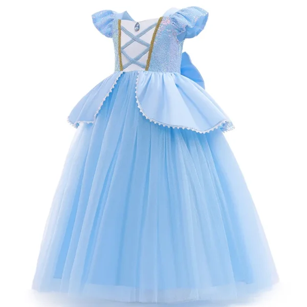 Cinderella Cosplay Costume Kids Clothes for Girls Sequins Princess Dress with Crown Gloves Birthday Party Ball Gown 3-10 Years - Image 5