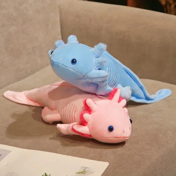 45cm Cute Salamander Plush Toys Simulation Dinosaur Ambystoma Stuffed Doll Kawaii Mexicanum Axolotl Animal Dolls Gift For Kids - Image 3