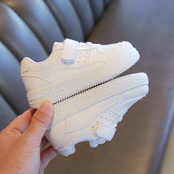 Tenis Sneakers Kids Spring/Autumn New Boys Girls Sports Shoes Casual Board Shoes Leather Soft Soled Children Small White Shoes - Image 4