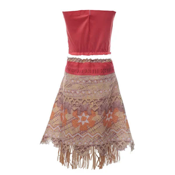 Moana Dresses Vaiana Princess Dress Girls Kids Cosplay Costume Necklace Wig Pig Doll Halloween Carnival Party Vestidos Outfits - Image 4