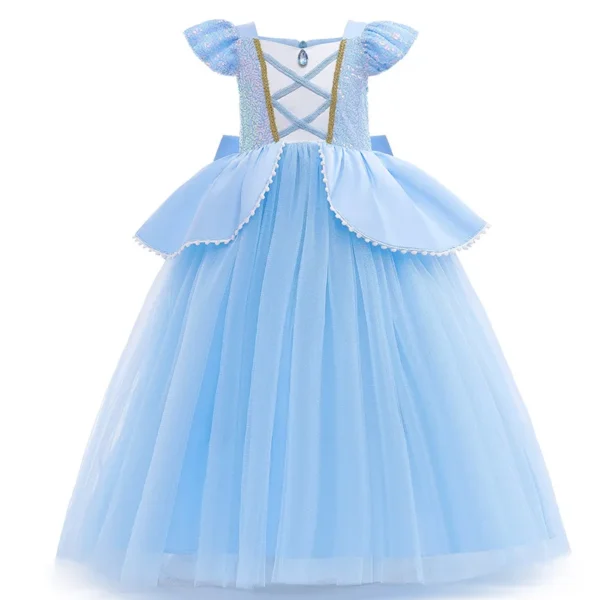 Cinderella Cosplay Costume Kids Clothes for Girls Sequins Princess Dress with Crown Gloves Birthday Party Ball Gown 3-10 Years - Image 4
