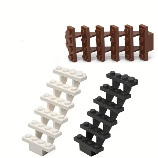 4pcs Staircase MOC Bricks 7x4x6 House Stairs Straight Open 30134 Steps Ladder Modular My City Building Block DIY Bricks Toy - Image 5