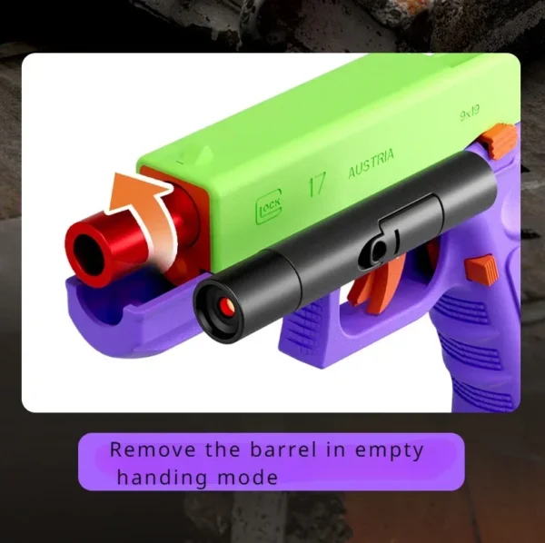 Csnoobs G17 Dual-mode Toy Gun Laser Version Automatic Shooting Radish Gun Shell Ejection Soft Bullet Pistol CS Weapons for Kids - Image 5