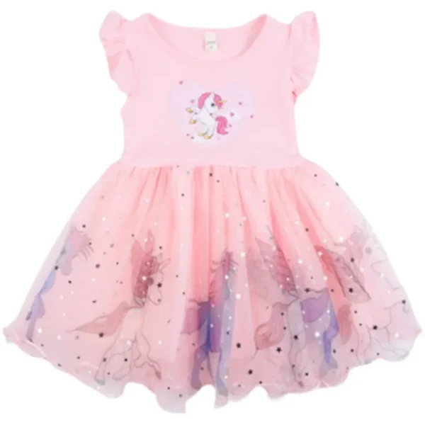 Girls Clothes 2024 New Summer Princess Dresses Flying Sleeve Kids Dress Unicorn Party Baby Dresses for Children Clothing 1-6Y - Image 5