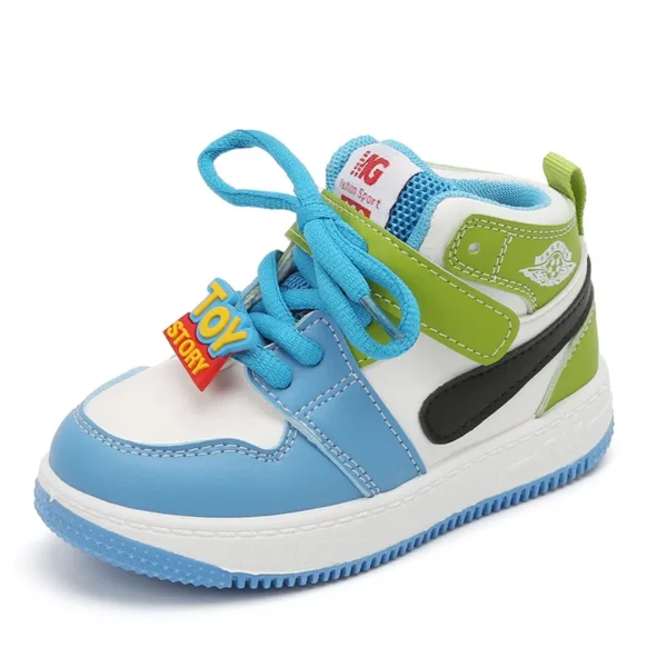 Children's sports shoes 2023 spring boys' leisure board shoes high top non-slip girls' basketball shoes soft soled baby shoes - Image 5