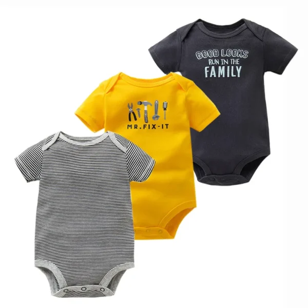 3Pcs/Lot Baby Bodysuits Summer Boy Girl Clothes Cotton Flower Rompers Newborn Clothing Cartoon Infant Outfit 3 -24 Months - Image 4