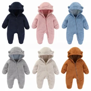 Newborn Baby Bodysuit with Ears Spring Soft Clothing for Babies Flannal Infant Girl Oneies Cute Newborn Rompers 0-12 Months