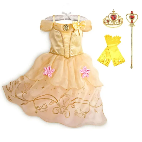 Children Princess Costume Party Fancy Flower Vestido New 2024 Christmas Birthday Carnival Dress Up Rapunzel Belle Disguise Frock - Image 3