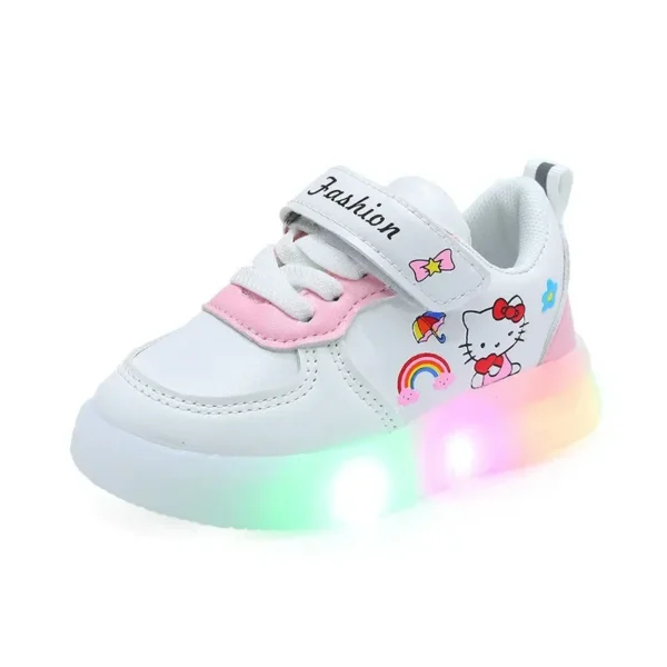 Spring Autumn Baby Girls Hello Kitty Led Light Shoes Children's Sneakers Toddler Anti-slip Walking Shoes Girls Outdoor Shoes - Image 5