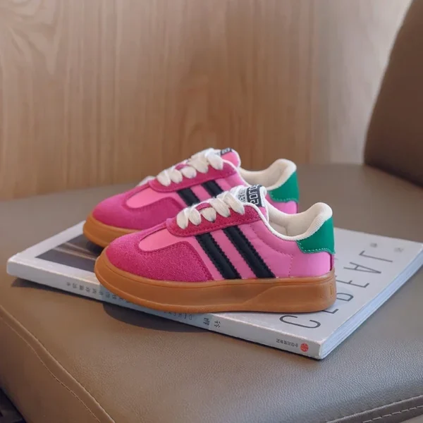 Kid Suede Color Splicing Casual Shoes Girl Boy Lace Up Sneakers 2022 Autumn Child Walk Runing Sport Trainers Size 26-37 - Image 2
