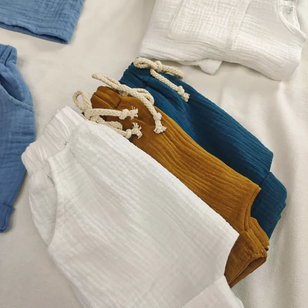 Organic Cotton Baby Clothes Set Summer Casual Tops Shorts For Boys Girls Set Unisex Toddlers 2 Pieces Kids Baby Outifs Clothing - Image 5