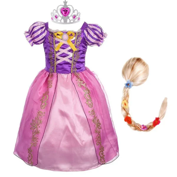 Girls Rapunzel Costume Kids Summer Tangled Fancy Cosplay Princess Dress Children Birthday Carnival Halloween Party Clothes 2-8T - Image 6