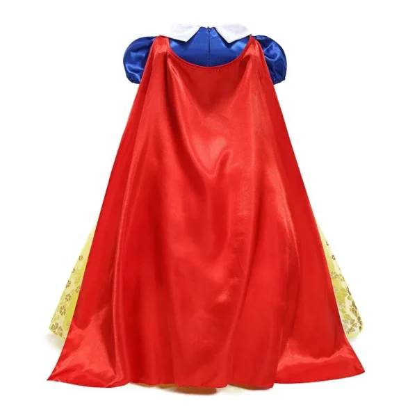 Deluxe Princess Snow White Gown with Cape Girls Disney Fairy Kids Cosplay Costume Toddler Carnival Apparel Halloween Dress up - Image 4
