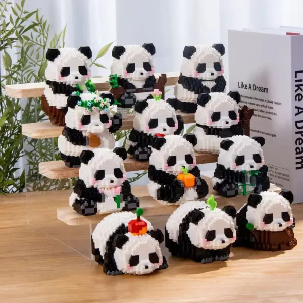Mini Cute Creative Panda Micro Building Blocks 3D Diamond Model Animals Bricks DIY City Construction Toys for Children Kids Gift - Image 2