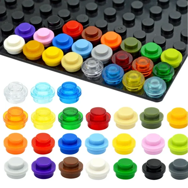 250Pcs MOC Assemble Particles 4073 6141 15570 Plate Round 1x1 Dot DIY Building Blocks 1*1 Figures Lamp Bricks Toy for Kids