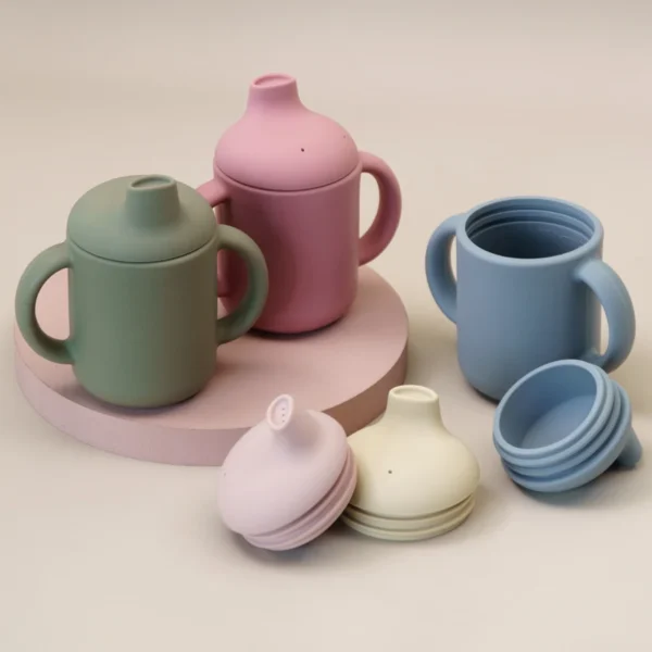 Portable Baby Feeding Drinkware Cup Newborn Learning Hand Shank Bottles Silicone Tableware Toddler Water Bottle Baby Accessories - Image 2