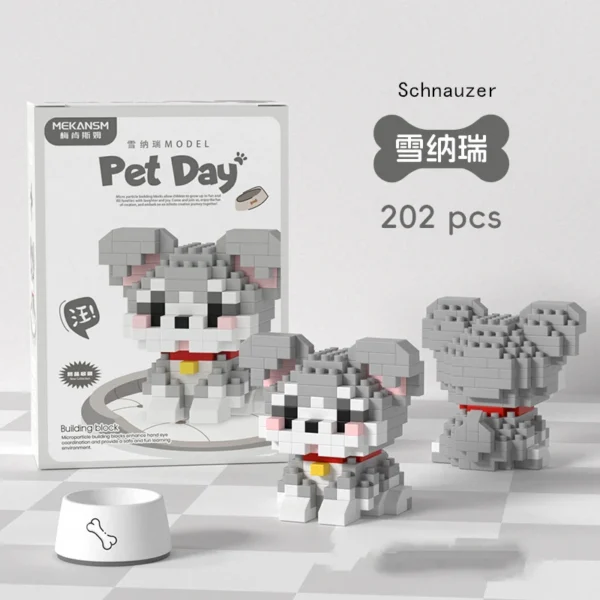 18 Styles Little Dog Cat Cute Pet Small Building Block Model Series Ornaments Children's Toys Miniature Bricks - Image 3