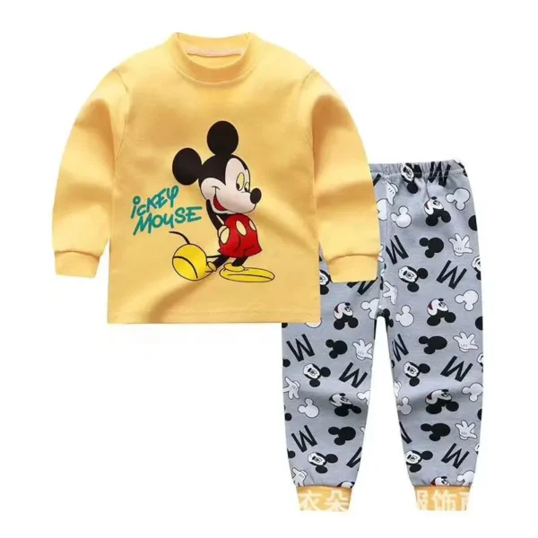 Disney Cartoon Baby Underwear Suit Autumn Clothes Winnie Pooh Printed Children Long Sleeved 2pc/set Pajamas Cotton Kids Outfits - Image 2
