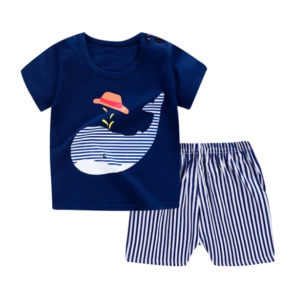 Winnie Pooh Cute Children Tracksuit Summer Clothing Cartoon Fashion Baby Boys Short Sleeved Suit T-shirt + Shorts 2piece Set - Image 4