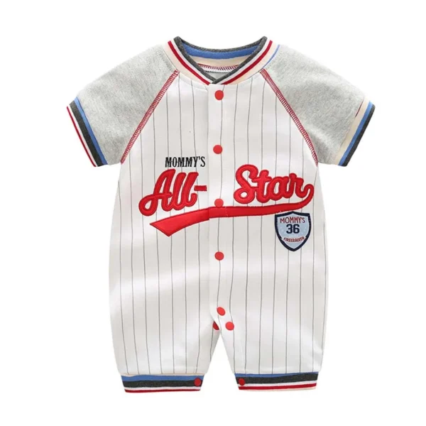 Summer Style Newborn Baby Boy Girl Cute Cartoon Toy Car All Printed Comfortable Short Sleeved Jumpsuit Made Of Pure - Image 2