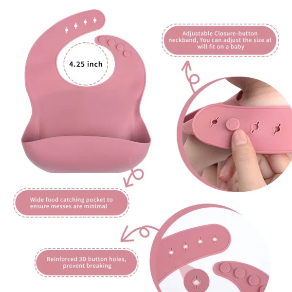 Children's Dishes Set Baby Silicone 5/8-piece Tableware Set Suction Cups Forks Spoons Bibs Straws Cups Mother and Baby Supplies - Image 4