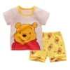 Winnie Pooh Cute Children Tracksuit Summer Clothing Cartoon Fashion Baby Boys Short Sleeved Suit T-shirt + Shorts 2piece Set