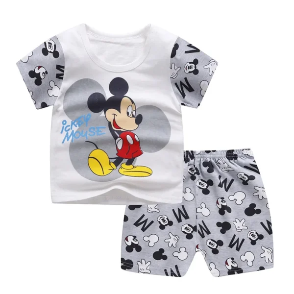 Winnie Pooh Cute Children Tracksuit Summer Clothing Cartoon Fashion Baby Boys Short Sleeved Suit T-shirt + Shorts 2piece Set - Image 2