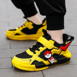 Kid Casual Sneakers Pikachu Children Cartoon Sports Shoes Boy Girl Student Running Shoe Breathable Lightweight Size EU28-39