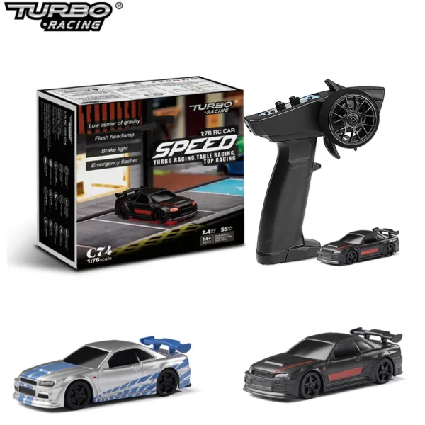 Turbo Racing 1:76 C64 C73 C72 C74 Drift RC Car With Gyro Radio Full Proportional Remote Control Toys RTR Kit For Kids and Adults - Image 3