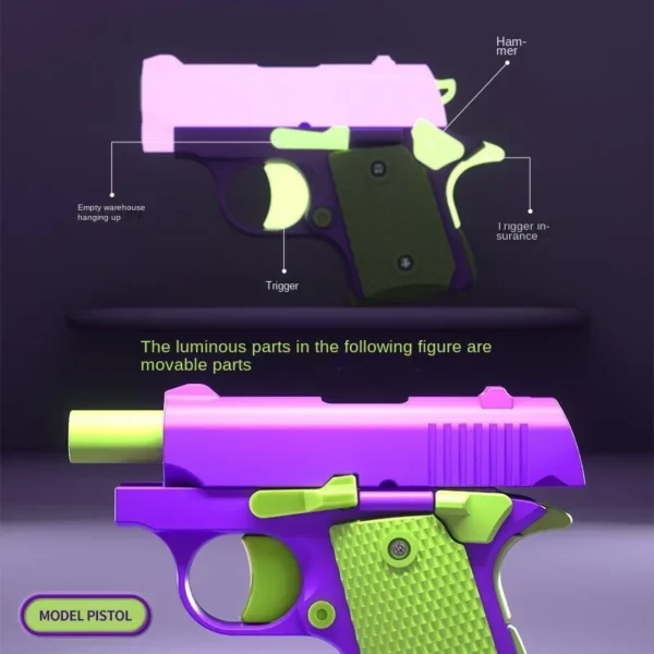 Children'S Toy Guns Model 3D Mini 1911 Gravity Printing Fidget Toy for Kids Adults Stress Relief Toy Children Decompression Gift - Image 6