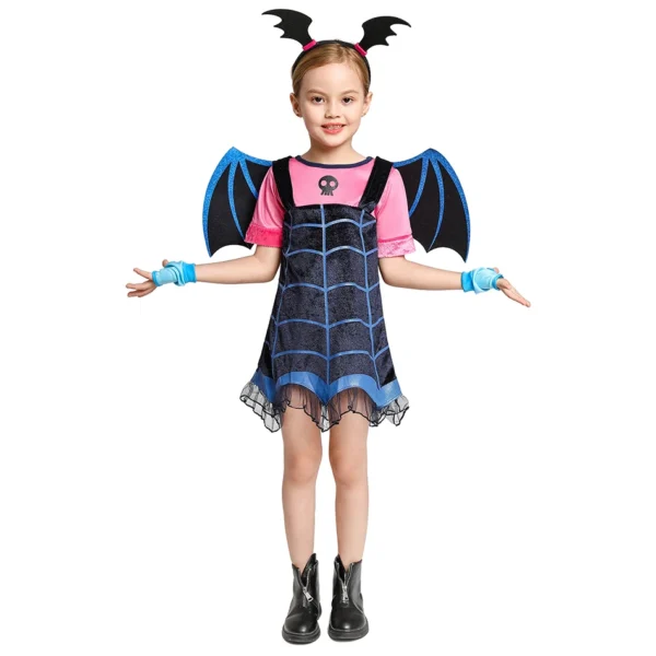 Halloween Vampire Disguise Clothing Child Disney Junior Vampirina Dress with Wings Gloves Girls All Saints' Day Kids Costume - Image 3