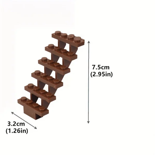 4pcs Staircase MOC Bricks 7x4x6 House Stairs Straight Open 30134 Steps Ladder Modular My City Building Block DIY Bricks Toy - Image 4