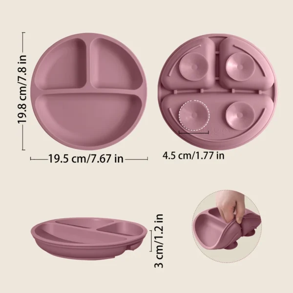 1PCS Baby Sucker Silicone Dining Plate BPA Free Children Dishes Suction Toddle Training Tableware Kids Feeding Bowls Baby Stuff - Image 3