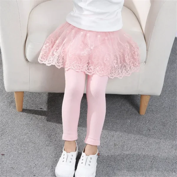 New Baby Girls Leggings Lace Princess Skirt-pants Spring Autumn Children Slim Skirt Trousers for 2-7 Years Kids Clothes - Image 2