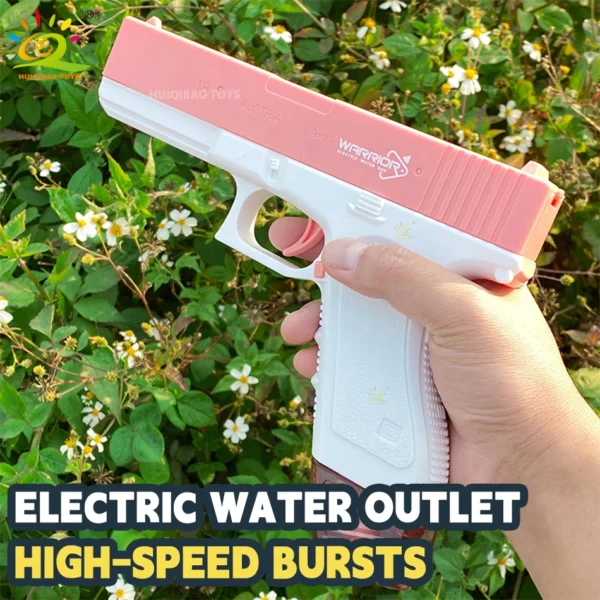 HUIQIBAO Water Gun Electric Glock Pistol Shooting Game Fun Firing Summer Outdoor Beach Fight Fantasy Toys for Children Boys Gift - Image 2