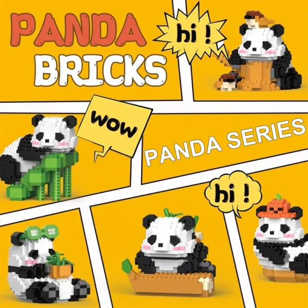 Cute Chinese Panda Building Blocks Sets DIY Educational Assembly Toys Bricks Mini Animals Model MOC Kids Christmas Birthday Gift - Image 2