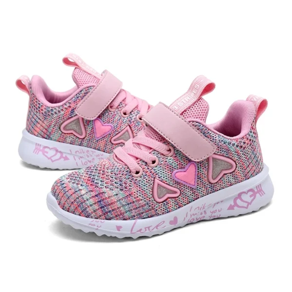 2023 Girls Casual Shoes Light Mesh Sneakers Kids Summer Children Autumn Tenis Cute Sport Cartoon Female Running Sock Footwear 8 - Image 4