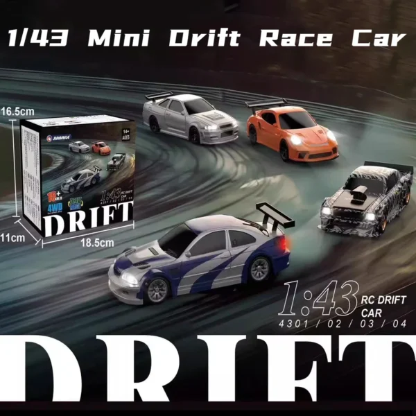 2.4G RC Drift Car 1/43 4WD Remote Control Car High Speed Four Wheel Drive Radio Controlled Mini Racing Car Model Boy Toy Gift - Image 2