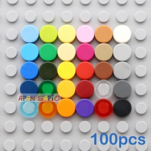 100pcs Tile 1x1 Round DIY Building Blocks Bricks 33Color Educational Creative Toys for Children Size Compatible With 98138